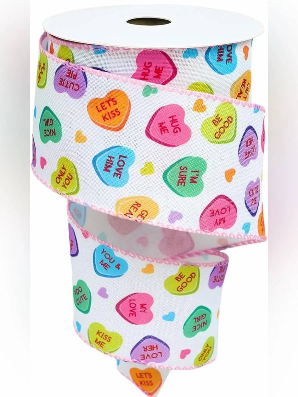 NWT 2 Rolls 20 YARDS Total 🩷❤️💛Valentine's Conversation Heart Ribbon